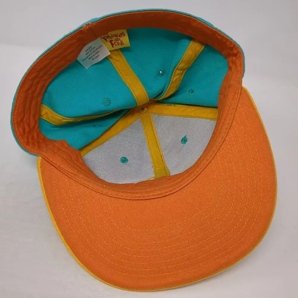Phineas and Ferb Boys Baseball Cap Blue OS Fitted Hat Cotton Perry Platypus